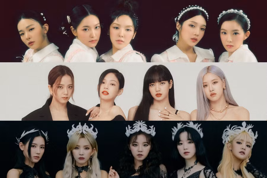 BlackPink, Red Velvet, (G)I-DLE là các nhóm nhạc nữ đình đám hàng đầu Kpop. Ảnh: SM/ YG/ CUBE