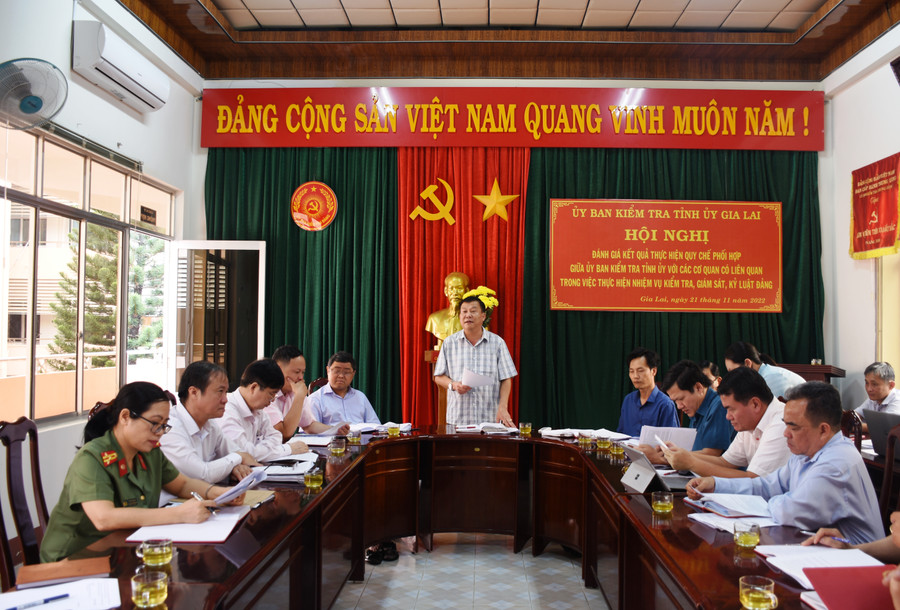 Chủ nhiệm Uỷ ban Kiểm tra Tỉnh ủy kết luận hội nghị. Ảnh: Vĩnh Hoàng