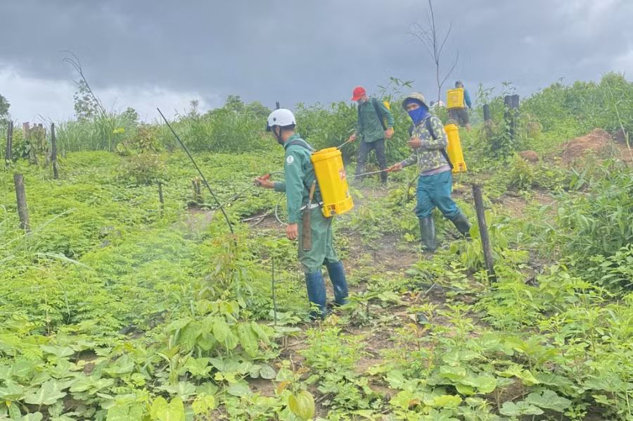 Các thành viên trong mô hình tổ chức lao động gây quỹ.Ảnh: R’Ô HOK