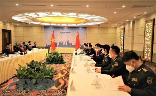 Quang cảnh cuộc gặp song phương giữa Đại tướng Phan Văn Giang, Bộ trưởng Bộ Quốc phòng Việt Nam và Thượng tướng Ngụy Phượng Hòa, Bộ trưởng Bộ Quốc phòng Trung Quốc. (Ảnh: Huỳnh Thảo/TTXVN) Quang cảnh cuộc gặp song phương giữa Đại tướng Phan Văn Giang, Bộ trưởng Bộ Quốc phòng Việt Nam và Thượng tướng Ngụy Phượng Hòa, Bộ trưởng Bộ Quốc phòng Trung Quốc. (Ảnh: Huỳnh Thảo/TTXVN)