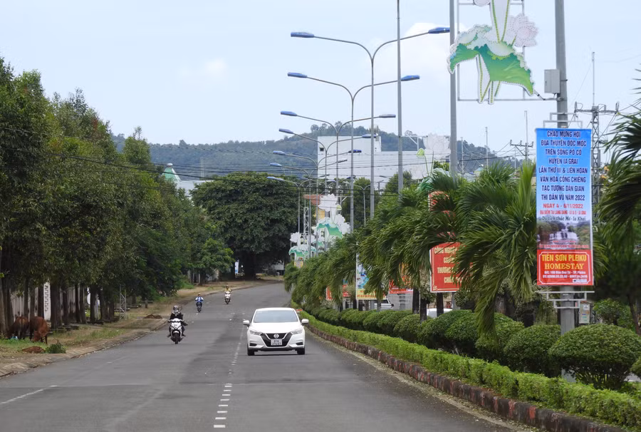 Một góc trung tâm huyện Ia Grai. Ảnh: Thanh Nhật