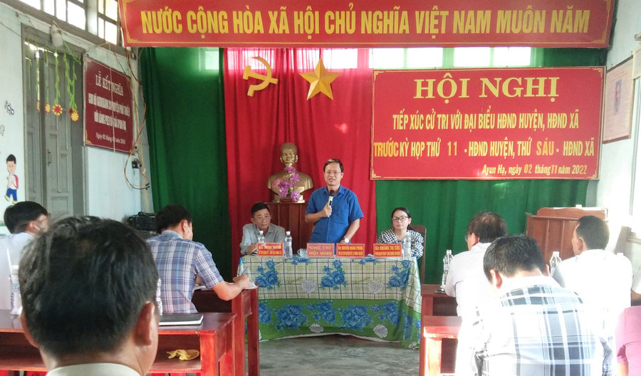  Quang cảnh buổi tiếp xúc cử tri. Ảnh: Hoa Mai
