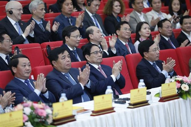 Thủ tướng Phạm Minh Chính và các đại biểu dự hội nghị triển khai Chương trình hành động của Chính phủ về phát triển vùng Tây Nguyên, sáng 20/11/2022 tại thành phố Đà Lạt (Lâm Đồng). Ảnh: Dương Giang/TTXVN