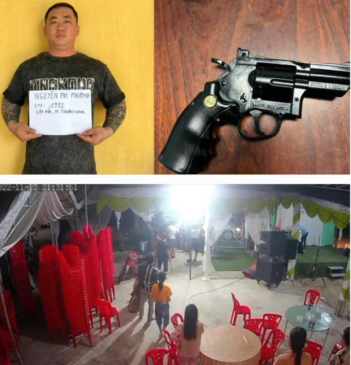 Nguyễn Phi Phương và tang vật vụ án. Ảnh: CA Nguyễn Phi Phương và tang vật vụ án. Ảnh: CA
