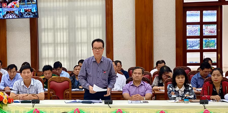  Ông Lưu Trung Nghĩa-Giám đốc Sở Nông nghiệp và PTNT phát biểu tại Hội nghị. Ảnh: Hà Duy