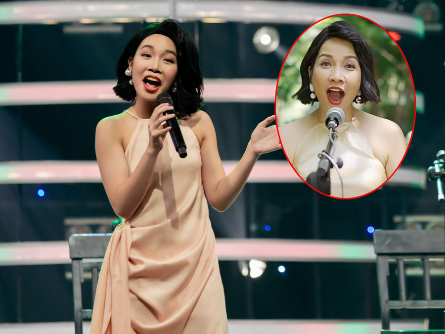 Thí sinh Gia Như hoàn toàn thuyết phục dàn ban giám khảo để giành chiến thắng tuần khi hóa thân thành Mỹ Linh. Ảnh: BTC