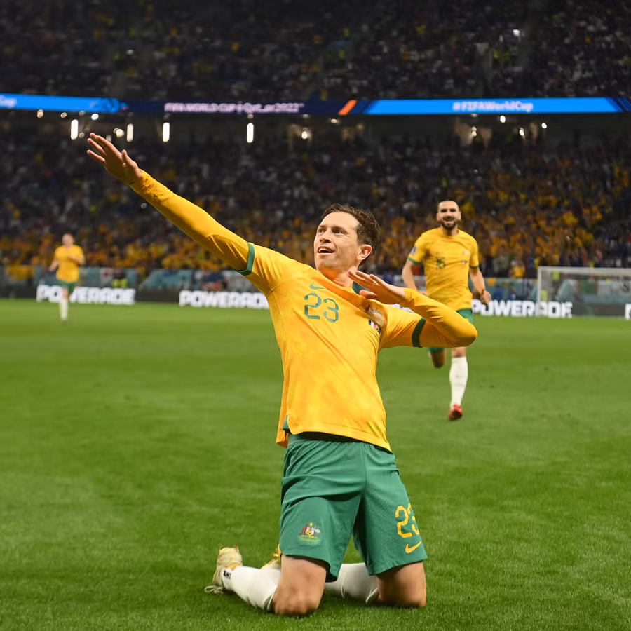 Australia đã tạo ra đôi chút bất ngờ với bàn thắng mở tỷ số của Goodwin Ảnh: FIFA