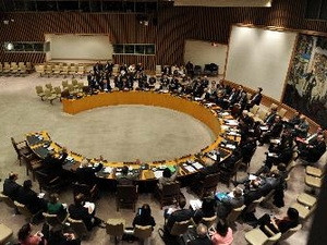  Toàn cảnh cuộc bỏ phiếu tại HĐBA LHQ ở New York ngày 7-3.