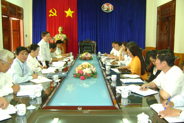 Tỉnh ủy Gia Lai làm việc với Ủy ban Quốc gia Vì sự tiến bộ của phụ nữ. Ảnh: Đ.Y
