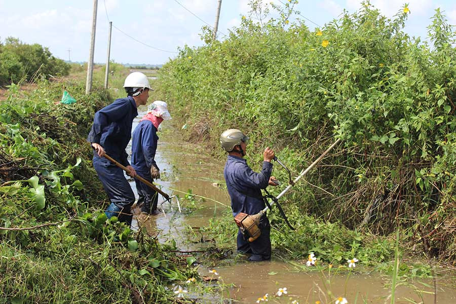  Phát dọn kênh mương xã An Phú. Ảnh: Nguyễn Diệp