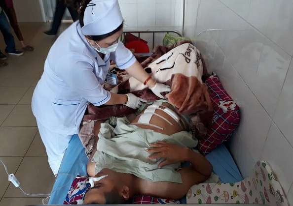 Anh Vũ Văn Kỳ được điều trị tại Bệnh viện đa khoa tỉnh Lâm Đồng.