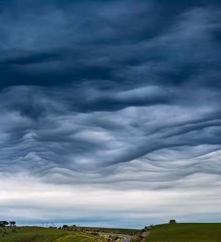 Mây vảy rồng hình thành trên bầu trời Aranga, New Zealand. 