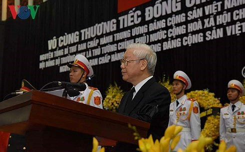  Tổng Bí thư Nguyễn Phú Trọng thay mặt lãnh đạo Đảng, Nhà nước đọc Lời điếu 