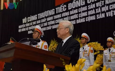  Tổng Bí thư Nguyễn Phú Trọng thay mặt lãnh đạo Đảng, Nhà nước đọc Lời điếu 