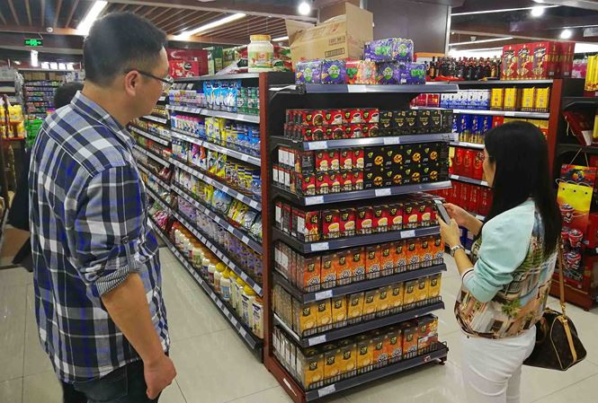 Phần lớn các siêu thị Trung Quốc đều có cà phê G7 của Việt Nam