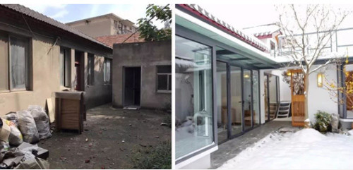 Những bức tường cũ được thay thế bằng cửa kính trượt hiện đại, giúp giao hòa không gian trong và ngoài. Những bức tường cũ được thay thế bằng cửa kính trượt hiện đại, giúp giao hòa không gian trong và ngoài.