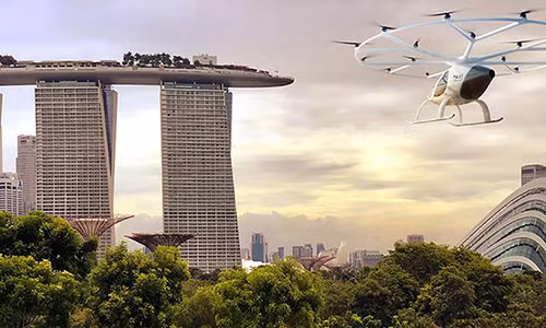 Singapore là đối tác tiếp theo của hãng taxi bay Volocopter. Ảnh: New Atlas. Singapore là đối tác tiếp theo của hãng taxi bay Volocopter. Ảnh: New Atlas.