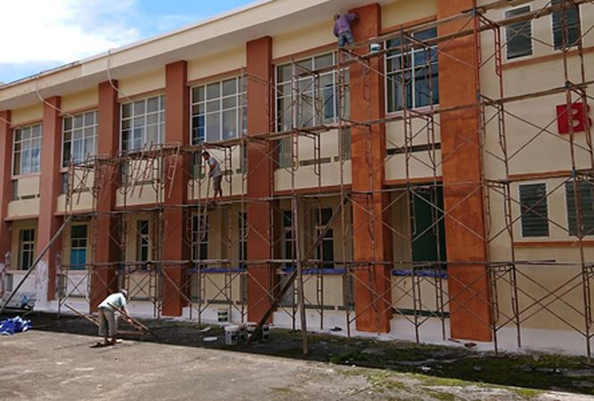 Bệnh viện Đa khoa tỉnh Đắk Nông đang sửa chữa một số hạng mục xuống cấp