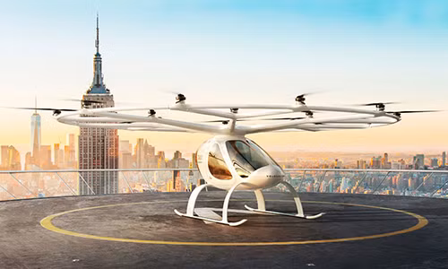 Thiết kế mô phỏng của mẫu taxi bay Volocopter 2X. Ảnh: New Atlas. Thiết kế mô phỏng của mẫu taxi bay Volocopter 2X. Ảnh: New Atlas.