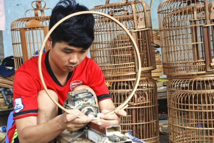 Tác phẩm 'Lồng chim Canh Hoạch (xã Dân Hòa, huyện Thanh Oai).' (Ảnh: Nguyễn Ngọc Văn) Tác phẩm 'Lồng chim Canh Hoạch (xã Dân Hòa, huyện Thanh Oai).' (Ảnh: Nguyễn Ngọc Văn)