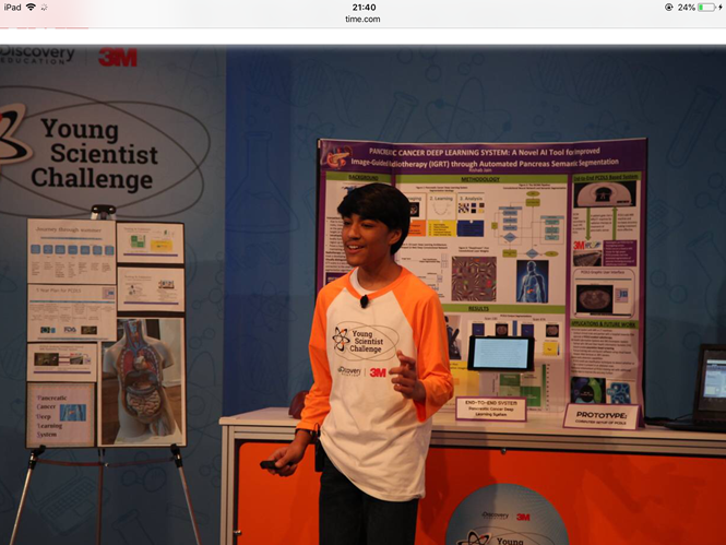 Rishab Jain sáng tạo ra một thuật toán giúp các bác sĩ điều trị ung thư tụy hiệu quả hơn (ảnh chụp màn hình Time) Rishab Jain sáng tạo ra một thuật toán giúp các bác sĩ điều trị ung thư tụy hiệu quả hơn (ảnh chụp màn hình Time)