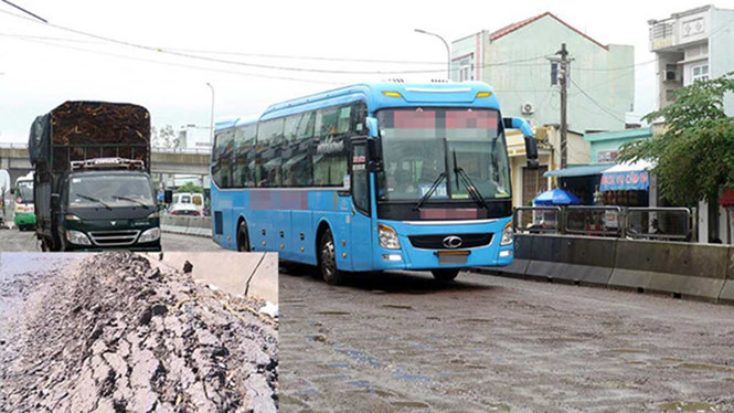 Mặt quốc lộ 1 đoạn qua huyện Tuy Phước, Bình Định ẢNH H.TRỌNG