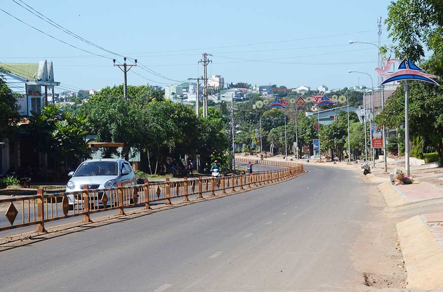  Một góc thị trấn Chư Ty, huyện Đức Cơ. Ảnh: V.H