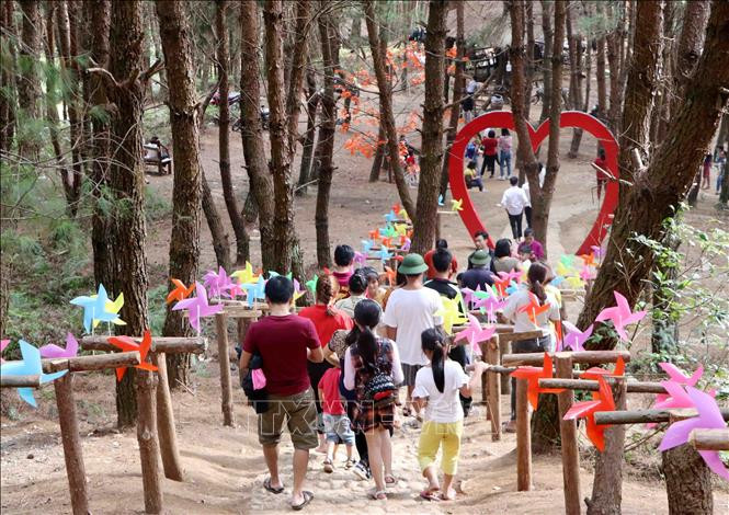 Hàng ngày có hàng nghìn khách du lịch đến tham quan khu du lịch sinh thái đồi thông.