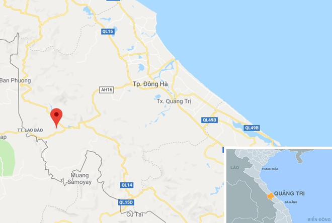 Xã Tân Liên cách TP Đông Hà gần 70 km. Ảnh: Google Maps.