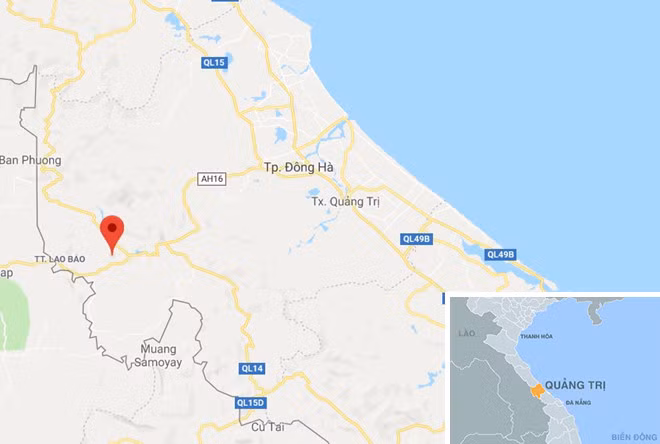 Xã Tân Liên cách TP Đông Hà gần 70 km. Ảnh: Google Maps.