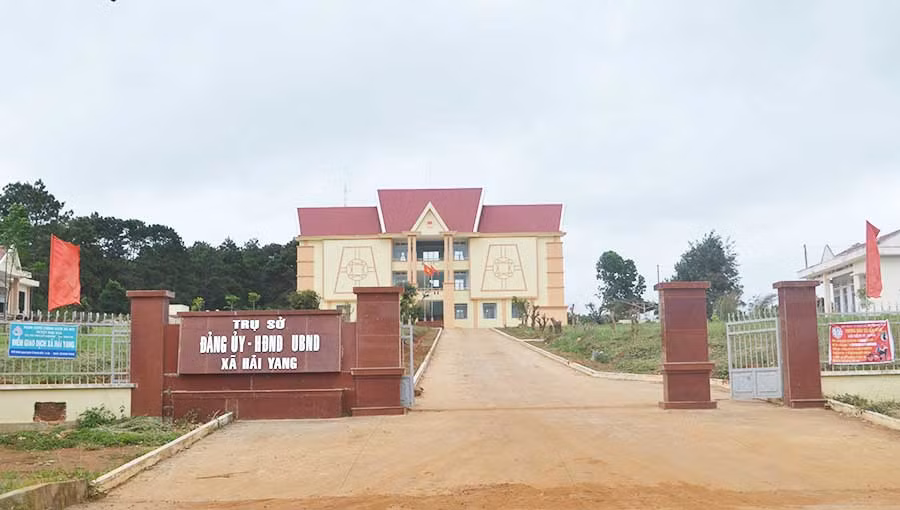  Trụ sở Đảng ủy-HĐND-UBND xã Hải Yang, huyện Đak Đoa. Ảnh: Hoàng Cư