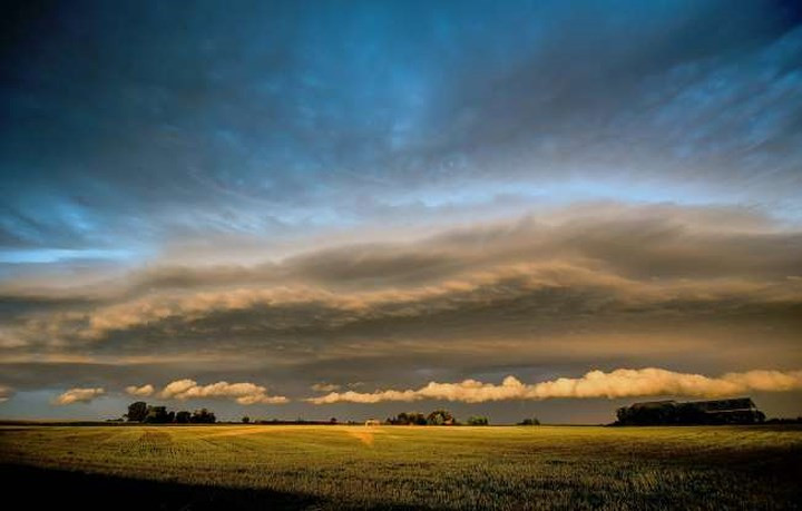  Vẻ đẹp ấn tượng của những đám mây tầng tích trên bầu trời Godewaersvelde thơ mộng ở Pháp.