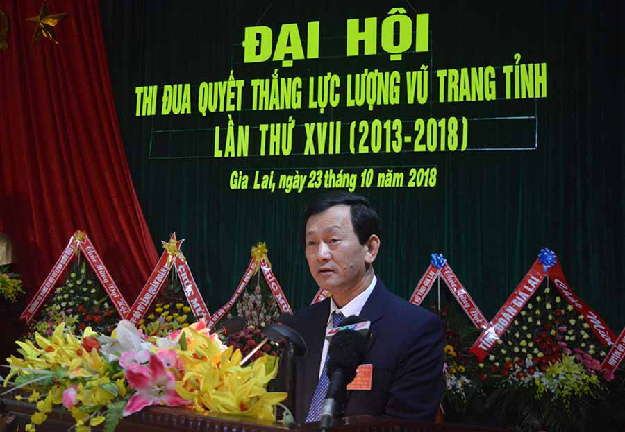 Bí thư Tỉnh ủy phát biểu chỉ đạo Đại hội. Ảnh: Anh Huy