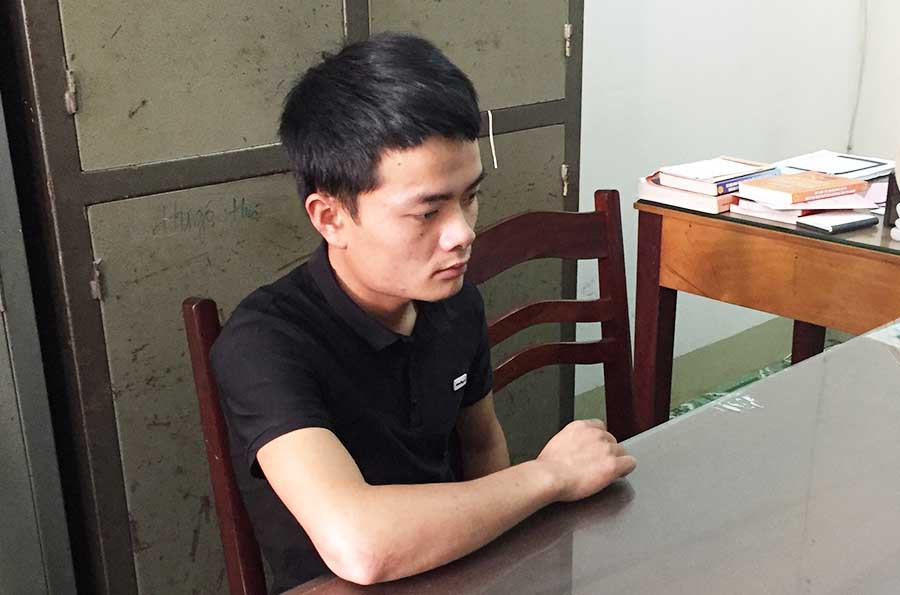 Đối tượng Đặng Văn Hùng tại Cơ quan Điều tra. Ảnh: L.V.N  Đối tượng Đặng Văn Hùng tại Cơ quan Điều tra. Ảnh: L.V.N