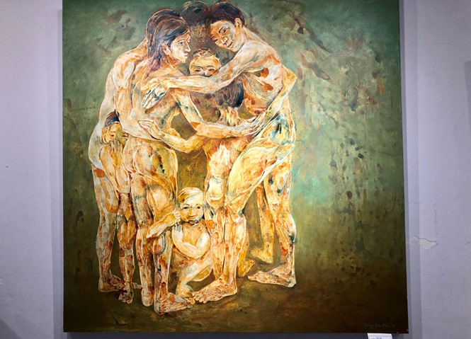 Tác phẩm 'Che chở' của họa sĩ Lương Lưu Biên với cách thể hiện mới lạ