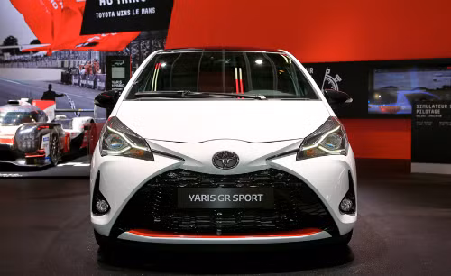 Mẫu hatchback thể thao Yaris GR Sport tại triển lãm xe hơi đang diễn ra tại Paris, Pháp.
