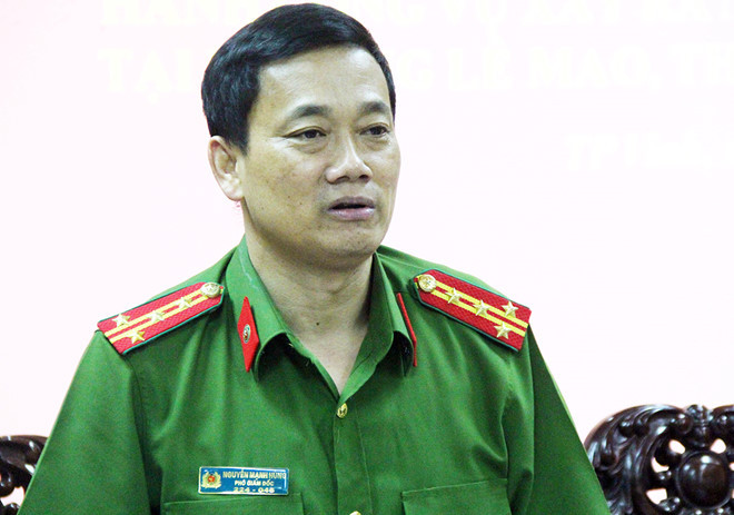 Đại tá Nguyễn Mạnh Hùng, Phó giám đốc Công an Nghệ An. Ảnh: Phạm Hòa.