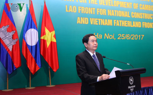 Chủ tịch Ủy ban Trung ương MTTQ Việt Nam Trần Thanh Mẫn phát biểu tại hội nghị.