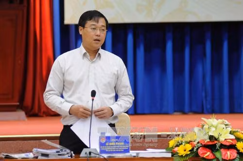 Bí thư thứ nhất Trung ương Đoàn Lê Quốc Phong phát biểu tại hội nghị.