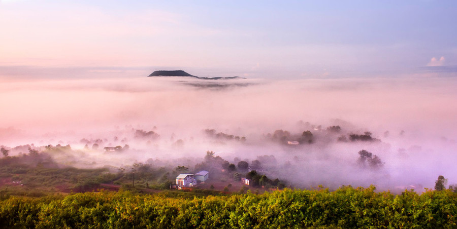  Mây bồng bềnh trôi giữa bạt ngàn sương mỏng, phải chăng Pleiku là thiên đường của tạo hóa?