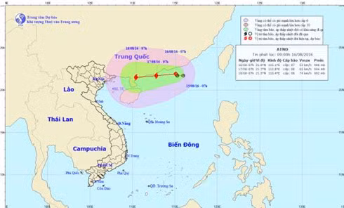 Chùm ảnh đường đi và vị trí của cơn bão