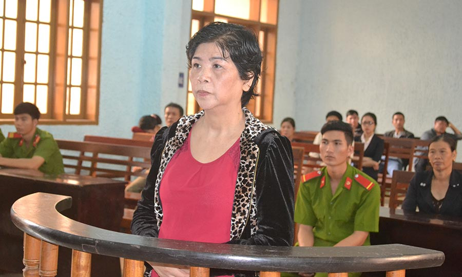 Nguyễn Thị Thúy Nội tại phiên tòa. Ảnh: H.C Nguyễn Thị Thúy Nội tại phiên tòa. Ảnh: H.C