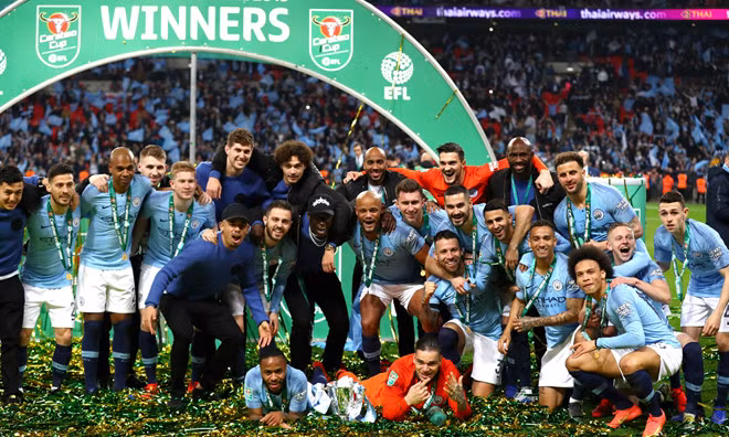 Man City bảo vệ thành công chức vô địch League Cup. Ảnh: Getty Images.