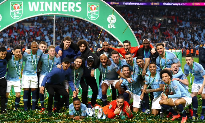 Man City bảo vệ thành công chức vô địch League Cup. Ảnh: Getty Images.