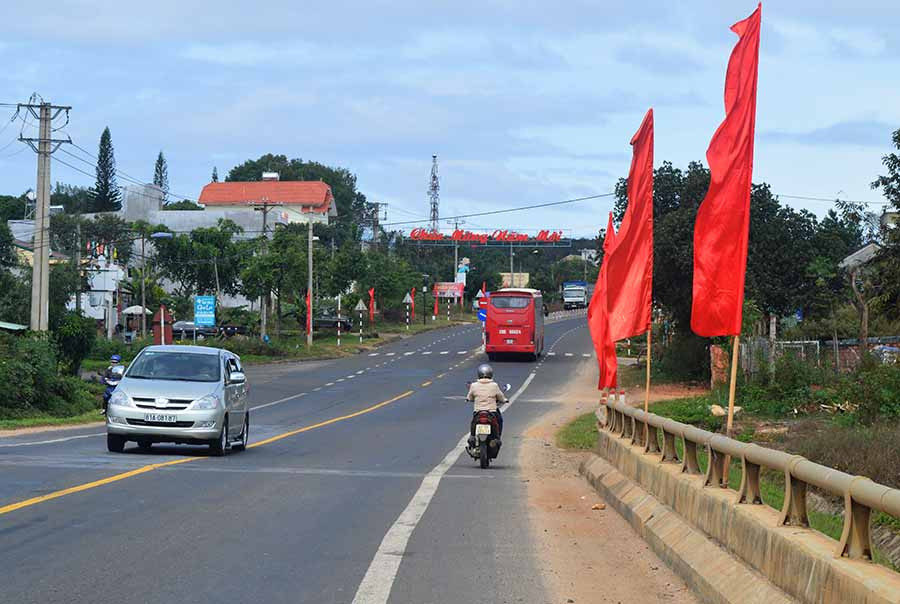 Một góc thị trấn Phú Hòa, huyện Chư Pah. Ảnh: H.T