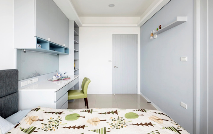 Phòng bé trai sử dụng màu xanh dương nhẹ nhàng, thoải mái. Phòng bé trai sử dụng màu xanh dương nhẹ nhàng, thoải mái.