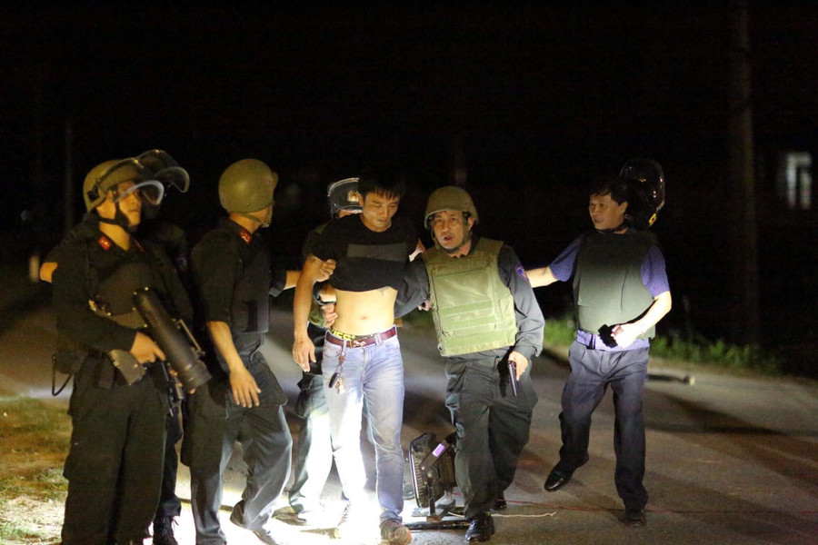 Đối tượng Nguyễn Thành Trung bị khống chế.