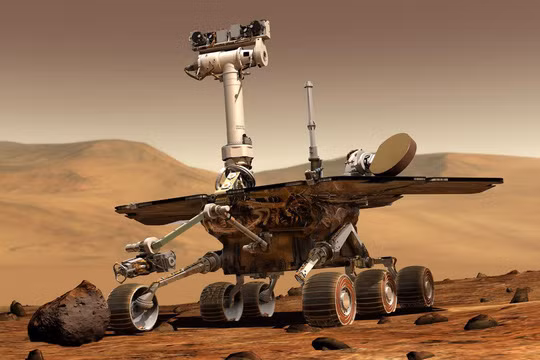  Tàu thăm dò Opportunity của NASA đáp xuống sao Hỏa vào tháng 1-2004. Ảnh: NASA