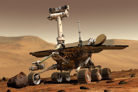  Tàu thăm dò Opportunity của NASA đáp xuống sao Hỏa vào tháng 1-2004. Ảnh: NASA