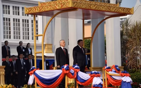 Tổng Bí thư, Chủ tịch nước Nguyễn Phú Trọng dự lễ đón chính thức tại thủ đô Vientiane Tổng Bí thư, Chủ tịch nước Nguyễn Phú Trọng dự lễ đón chính thức tại thủ đô Vientiane